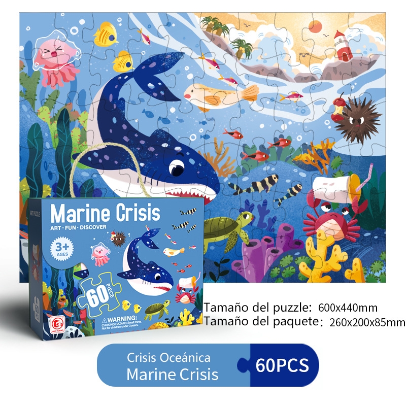 Foto 5 pulgar | Puzle Big Blocks Ocean Crisis, 60 Piezas, Para Niños De 4 A 8 Años - Venta Internacional.