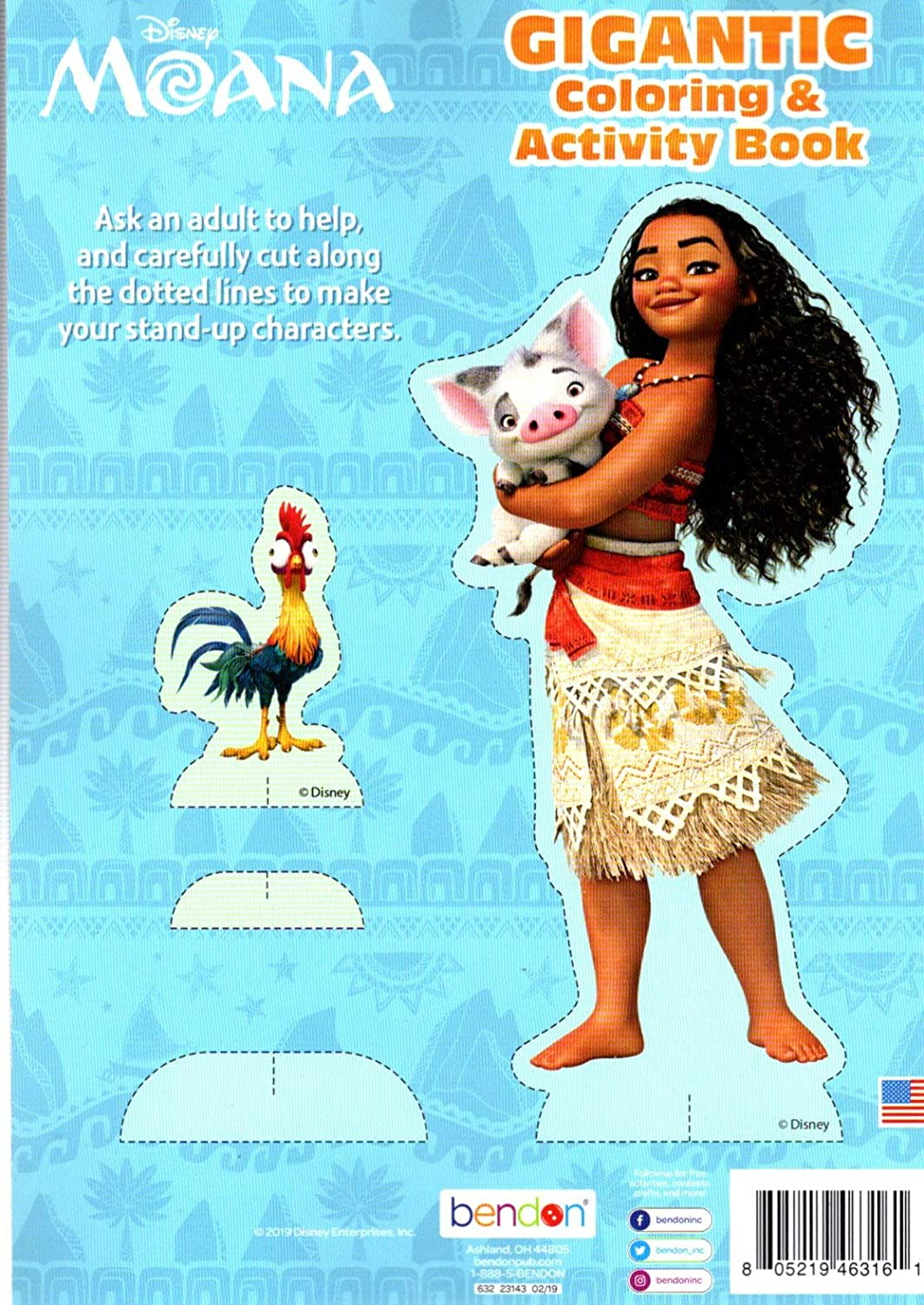 Foto 3 pulgar | Libro para Colorear y Actividades Disney Moana - Venta Internacional