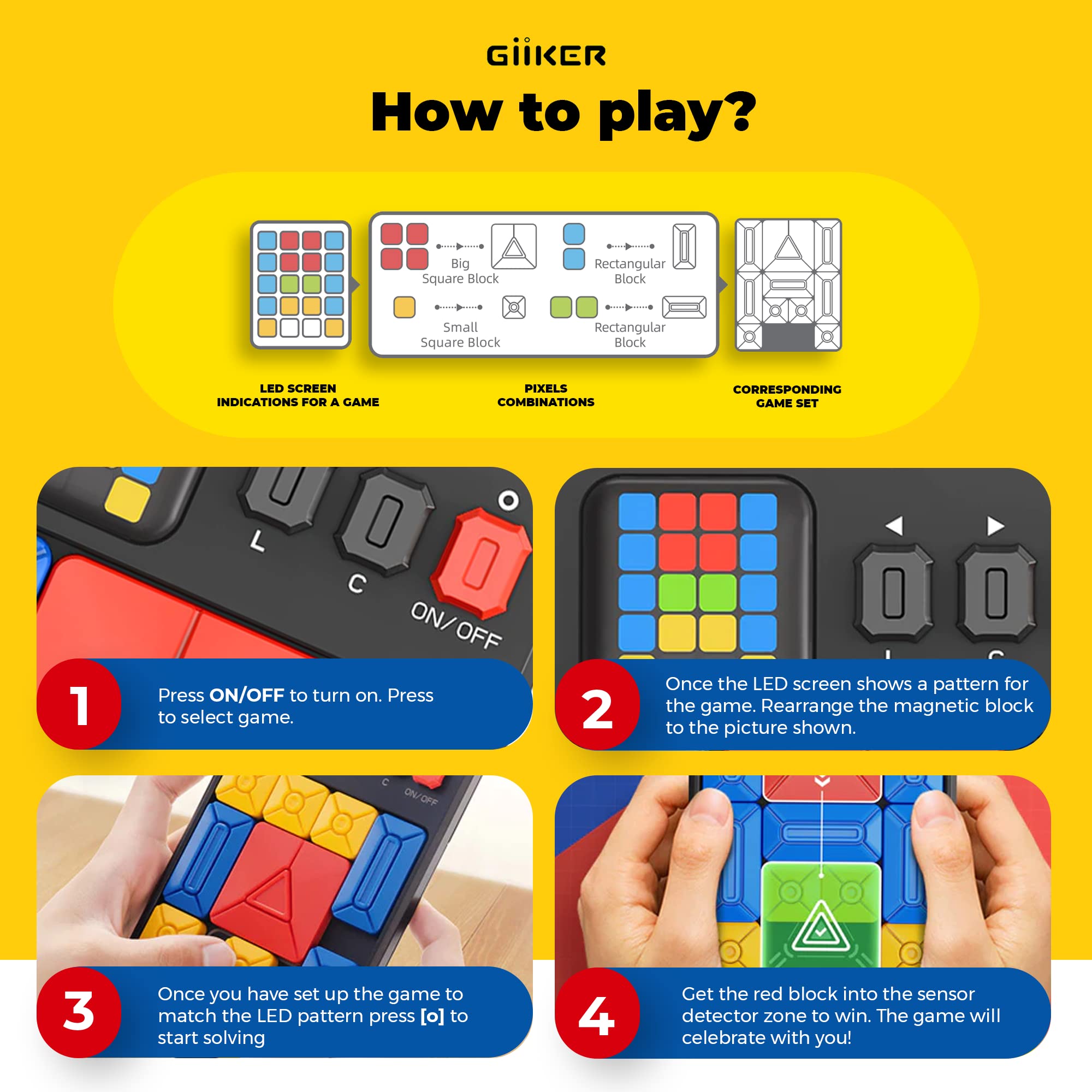 Foto 3 | Juego De Rompecabezas Giiker Super Slide 500+ Challenges Para Niños Y Adolescentes - Venta Internacional.