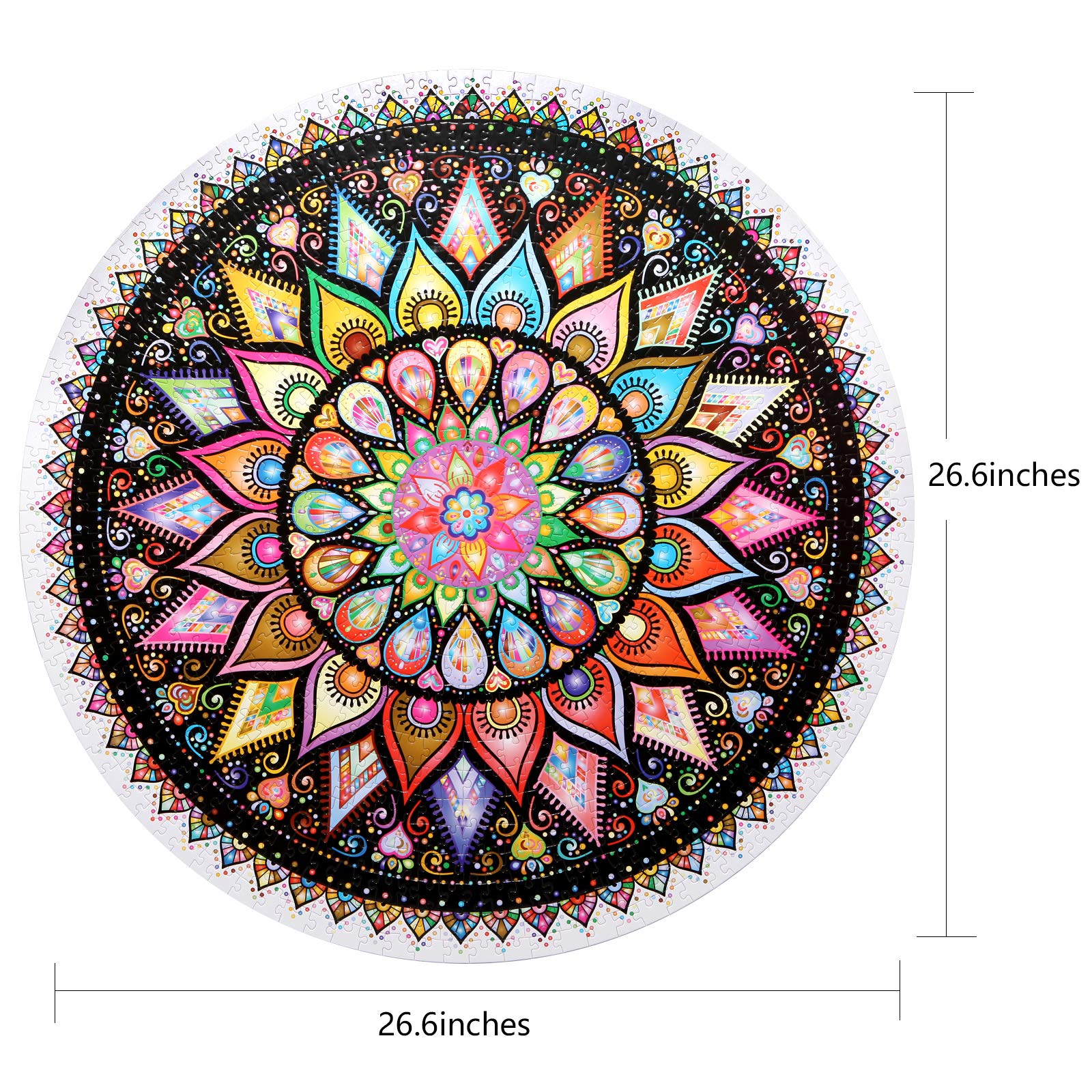 Foto 4 pulgar | Rompecabezas Bgraamiens Con Mandala Geométrica Y Colorida De 1000 Piezas - Venta Internacional.