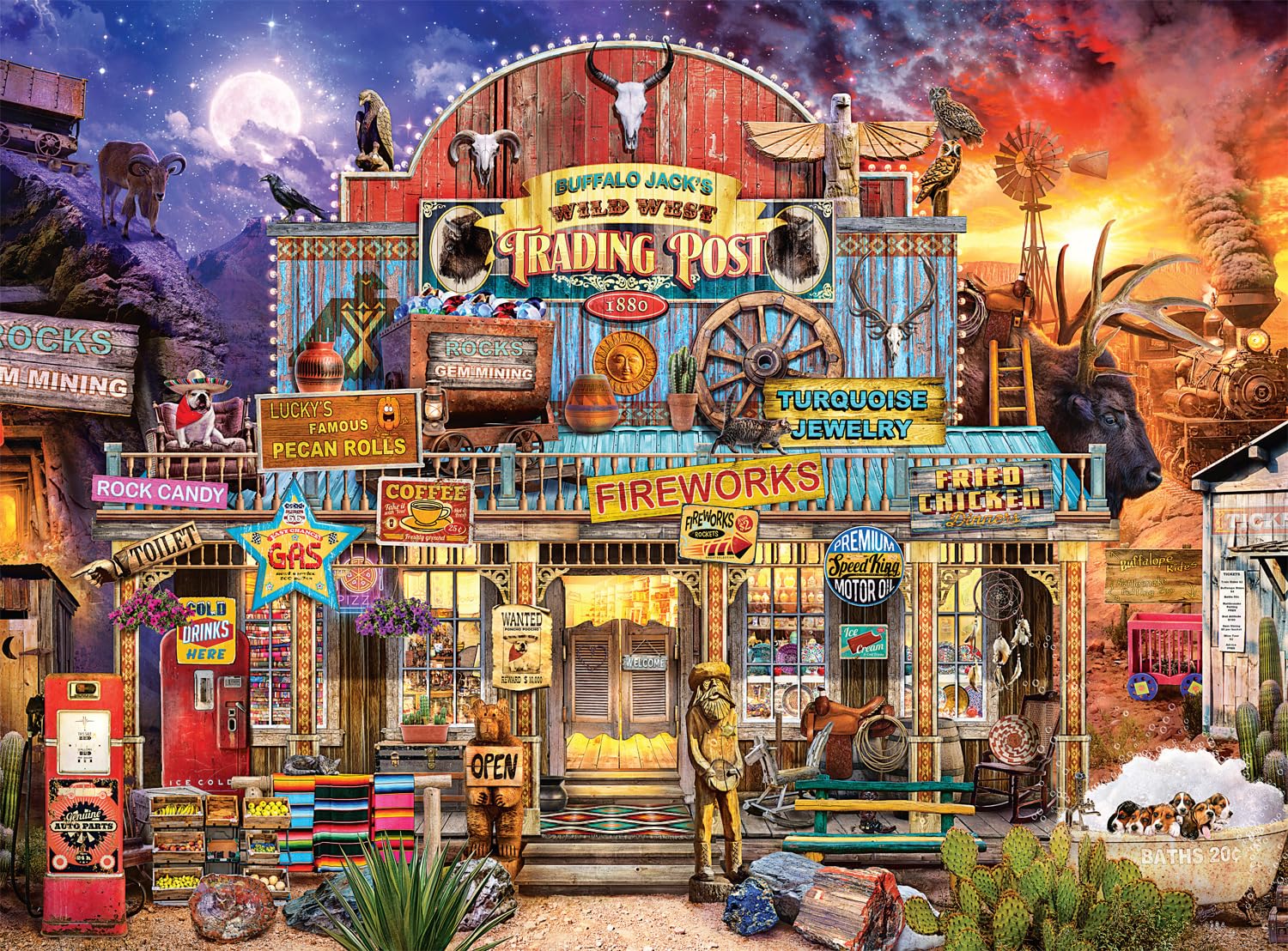 Rompecabezas Buffalo Games Wild West Trading Post, 1000 Unidades - Venta Internacional.