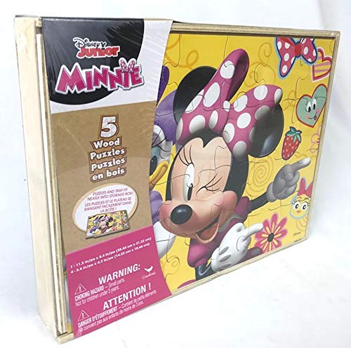 Foto 3 pulgar | Rompecabezas Disney Minnie Mouse 5 De Madera Con Caja De Almacenamiento - Venta Internacional.