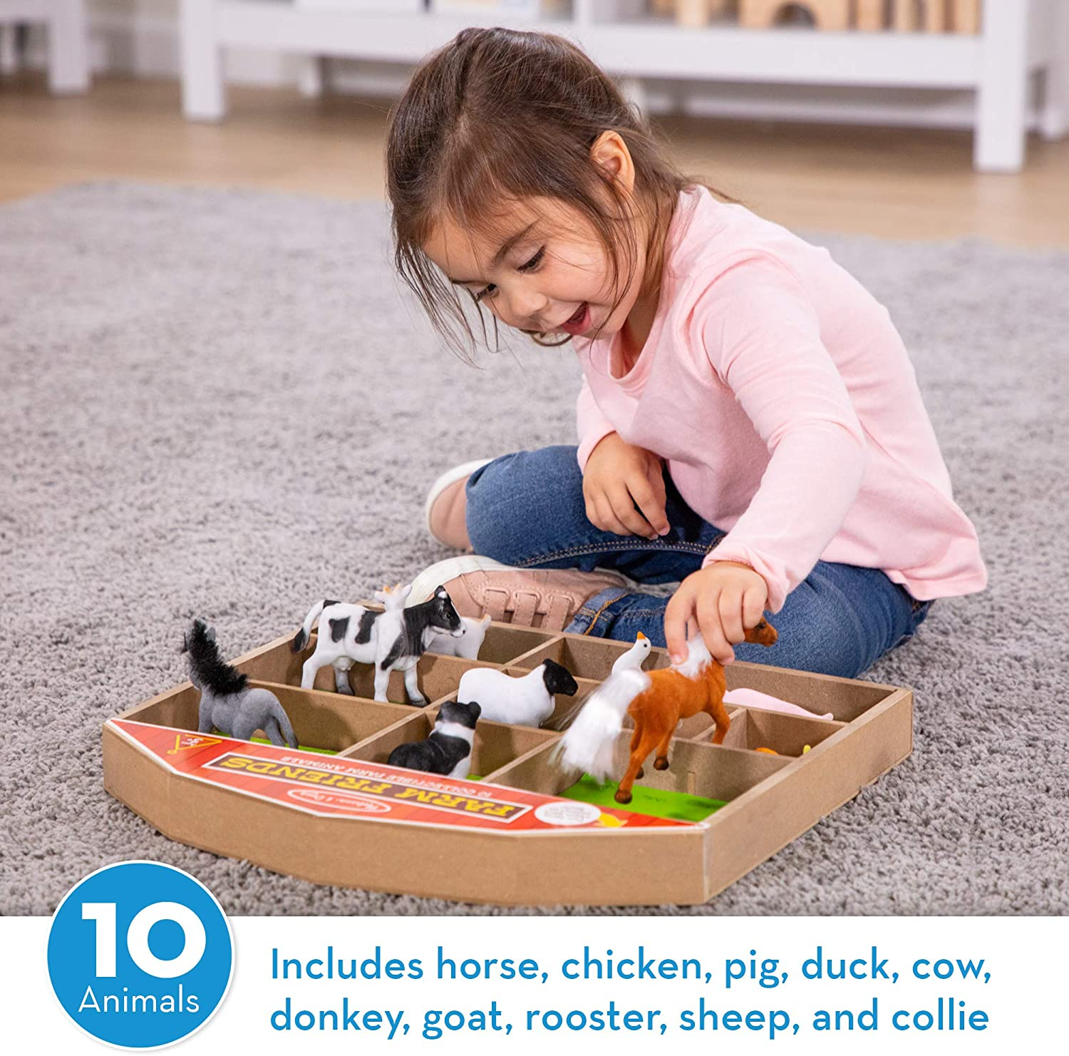 Foto 4 | Animales de Granja Melissa & Doug de Juguete 10 Piezas-Venta Internacional