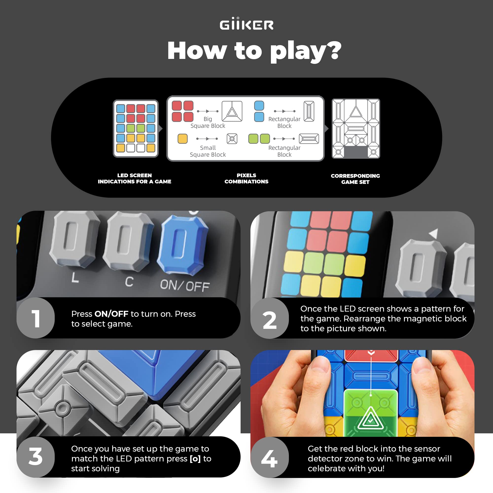 Foto 4 pulgar | Videoconsola Giiker Super Slide Puzzle con Más de 500 Desafíos - Venta Internacional