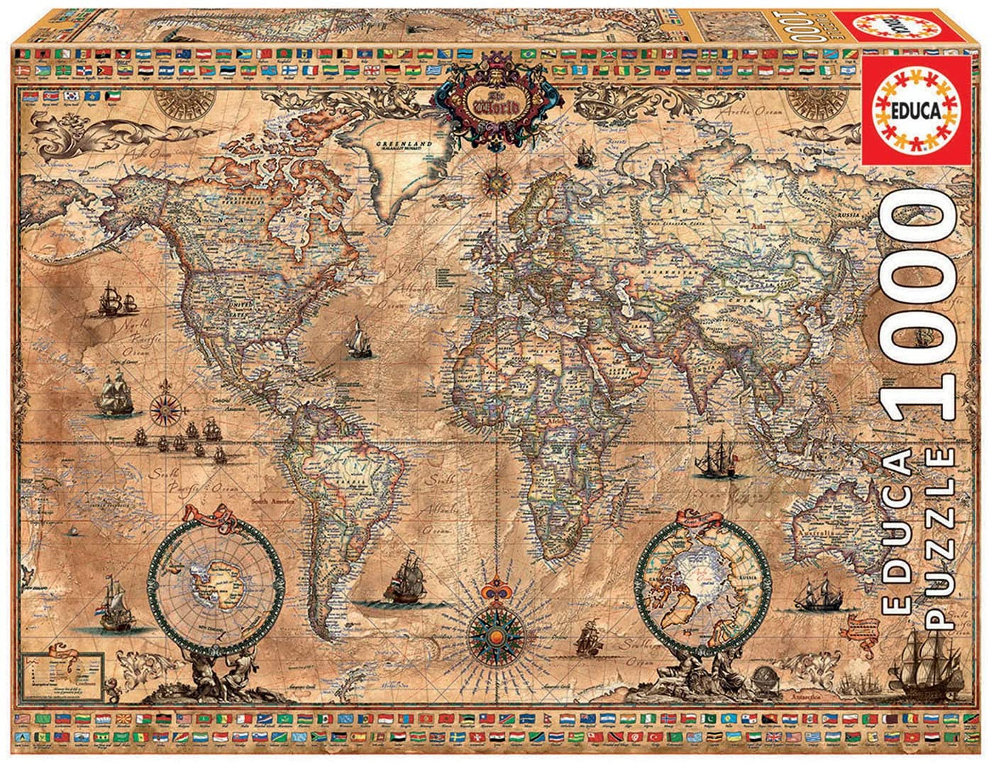 Foto 3 pulgar | Rompecabezas Educa de Mapa Antiguo 1000 Piezas - Venta Internacional