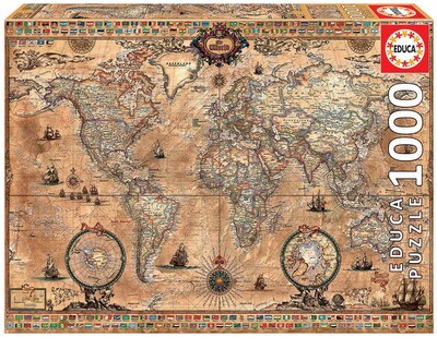 Foto 2 | Rompecabezas Educa de Mapa Antiguo 1000 Piezas - Venta Internacional