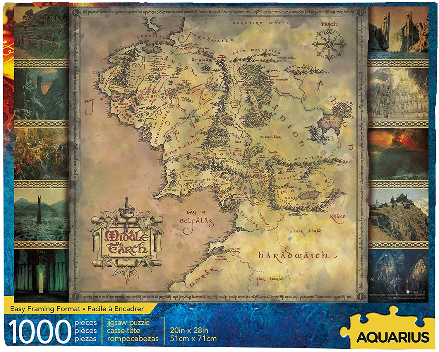 Rompecabezas Aquarius Mapa El Señor de Los Anillos 1000 Piezas - Venta Internacional