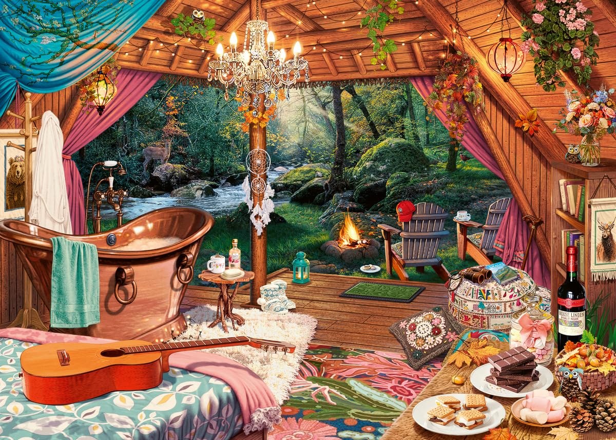 Rompecabezas Ravensburger Cozy Glamping, 500 Piezas - Venta Internacional