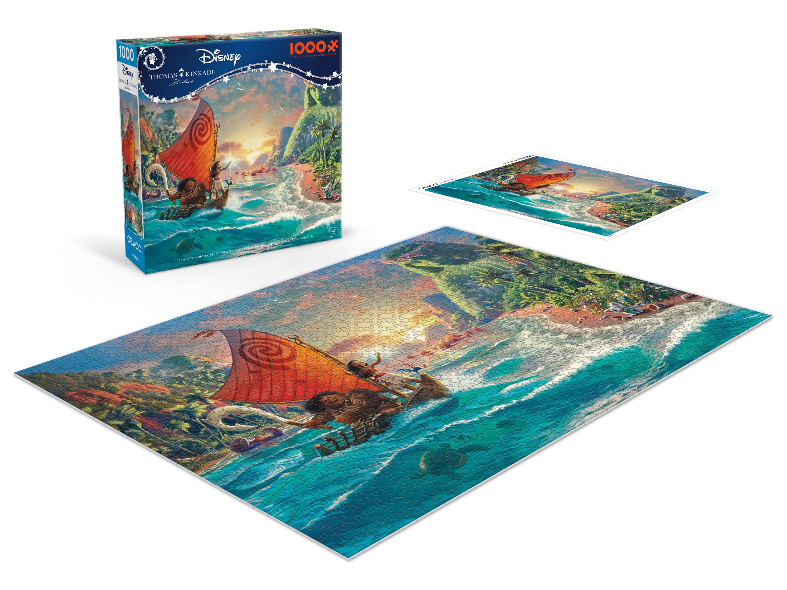 Foto 4 | Rompecabezas Ceaco Thomas Kinkade Disney Dreams Moana 1000 Piezas - Venta Internacional