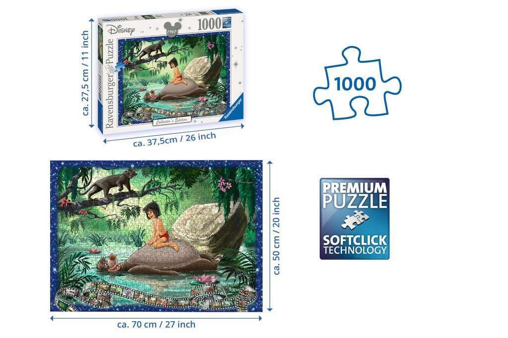 Foto 4 pulgar | Rompecabezas Ravensburger Disney Jungle Book 1000 Piezas - Venta Internacional