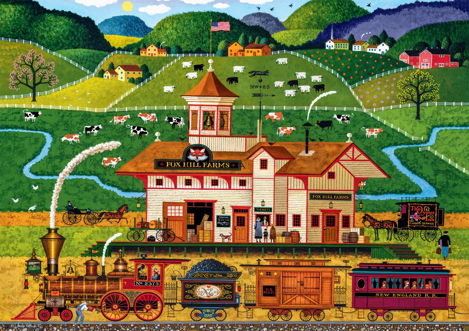 Foto 2 pulgar | Rompecabezas Buffalo Games Charles Wysocki Fox Hill Farms - Venta Internacional