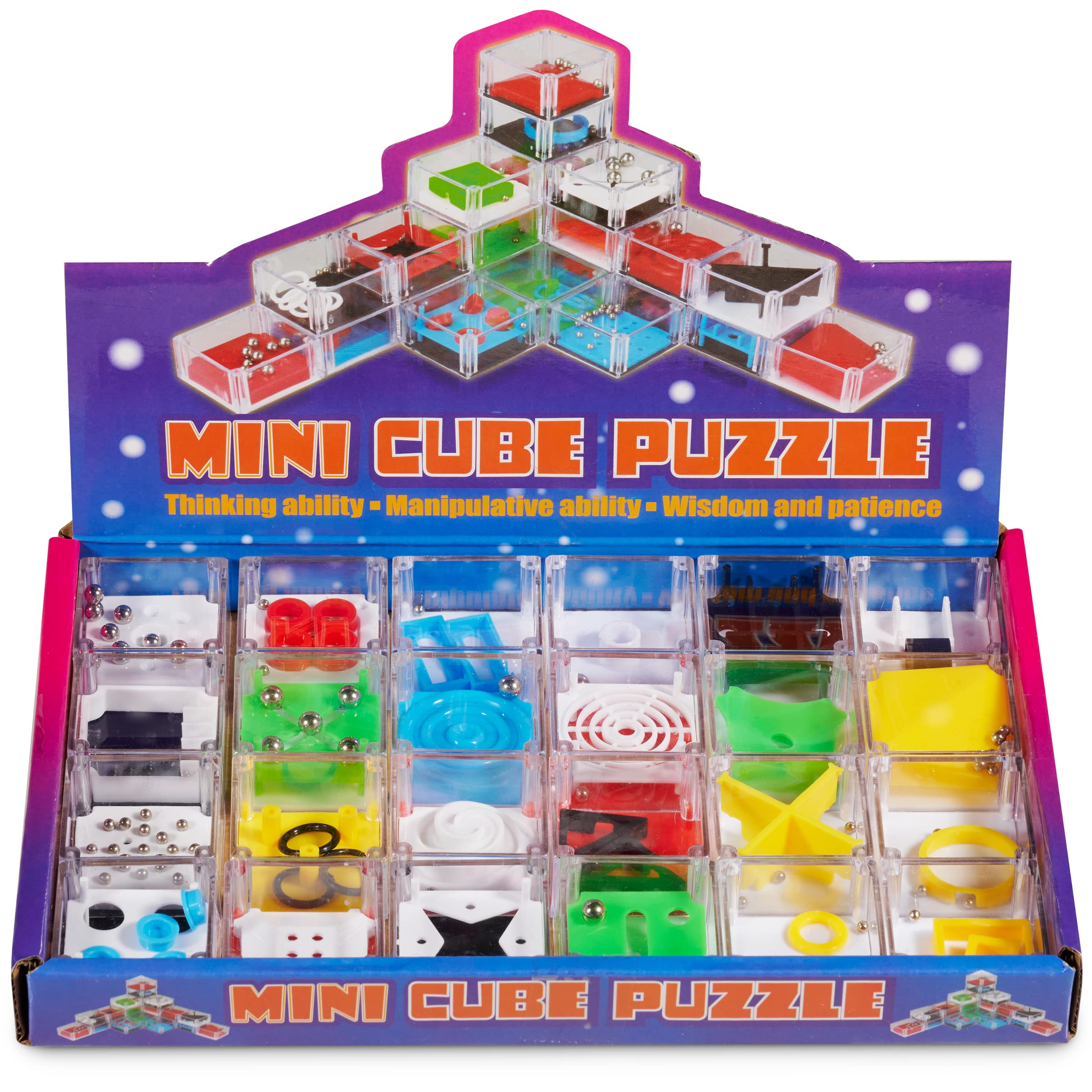 Foto 3 pulgar | Juego de Rompecabezas Bedwina Mini Cube 3d Brain Teaser Paquete de 24 - Venta Internacional