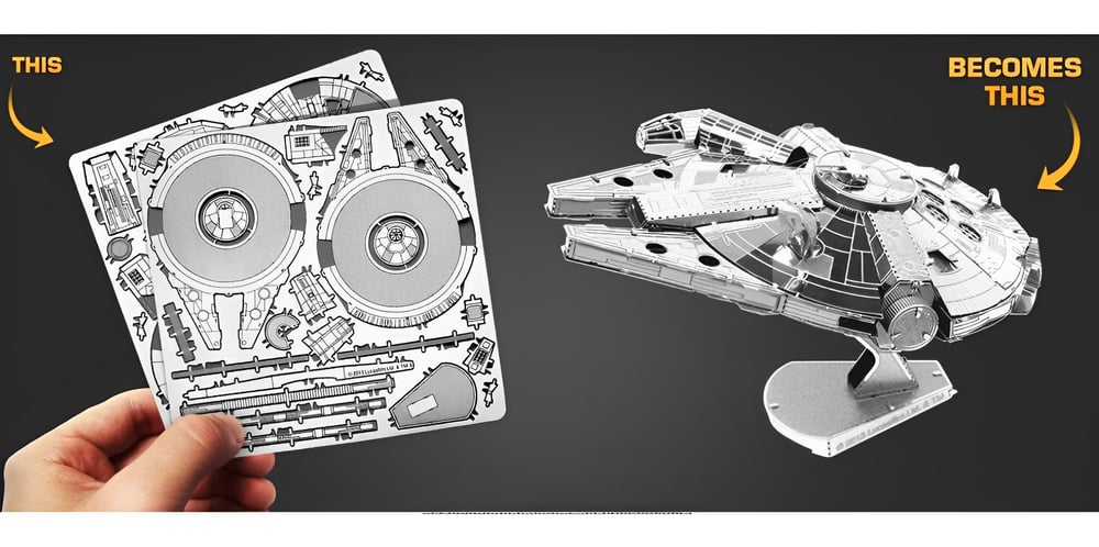Foto 3 | Puzle Metálico 3d Star Wars Millennium Falcon - Venta Internacional