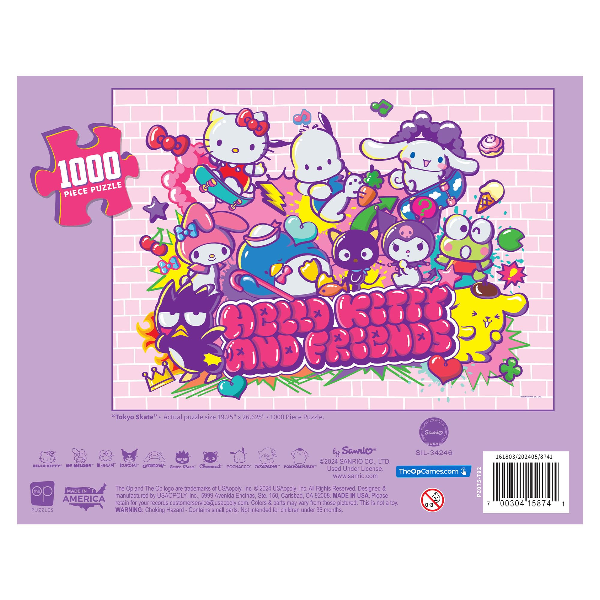 Foto 3 pulgar | Rompecabezas Usaopoly Hello Kitty And Friends Tokyo Skate - Venta Internacional