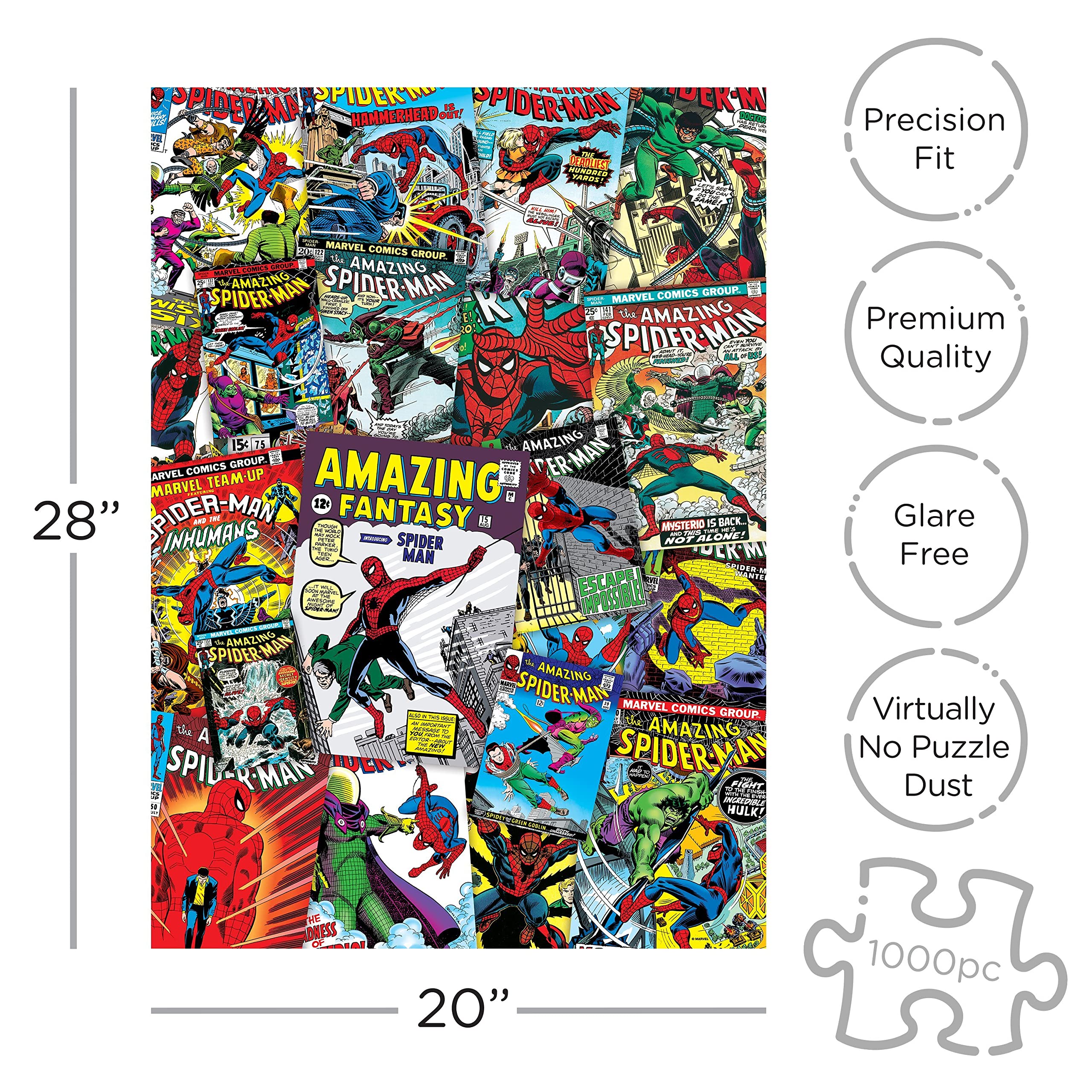 Foto 2 | Puzzle Aquarius Marvel Spiderman 1000 Piezas Con Licencia Oficial - Venta Internacional.