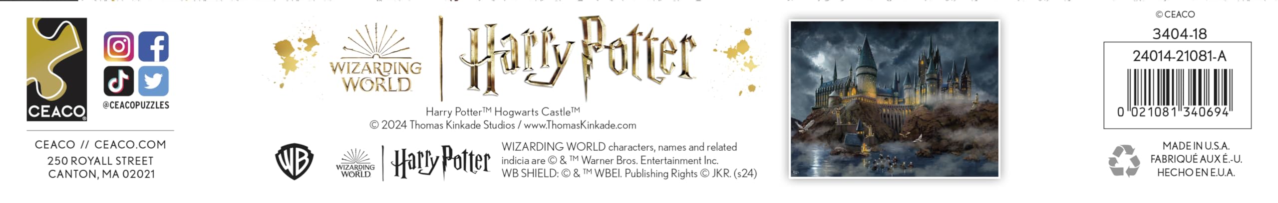 Foto 7 pulgar | Rompecabezas Ceaco Thomas Kinkade Harry Potter 1500 Piezas - Venta Internacional.