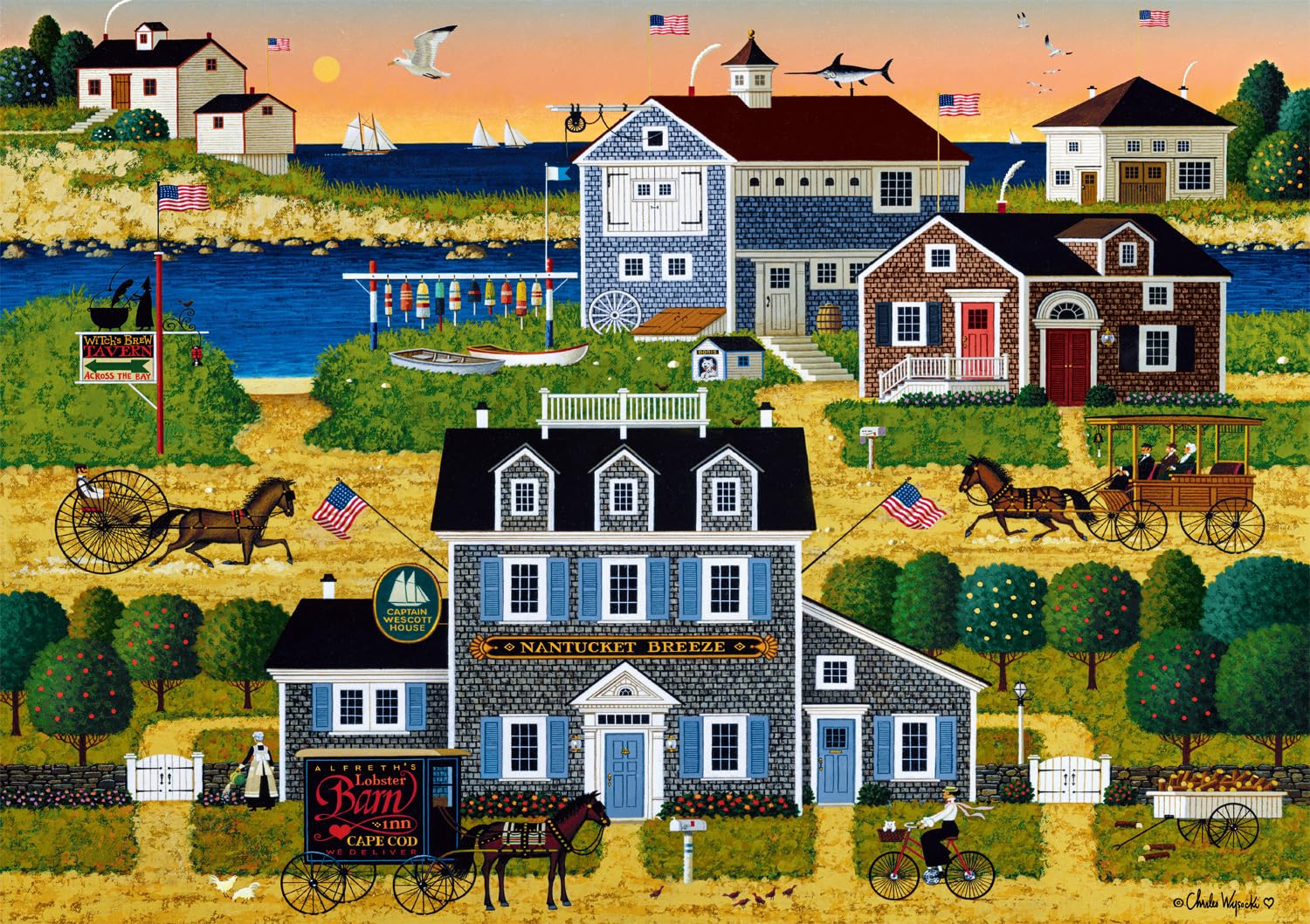 Rompecabezas Buffalo Games Charles Wysocki Witch's Bay 300 Piezas - Venta Internacional.