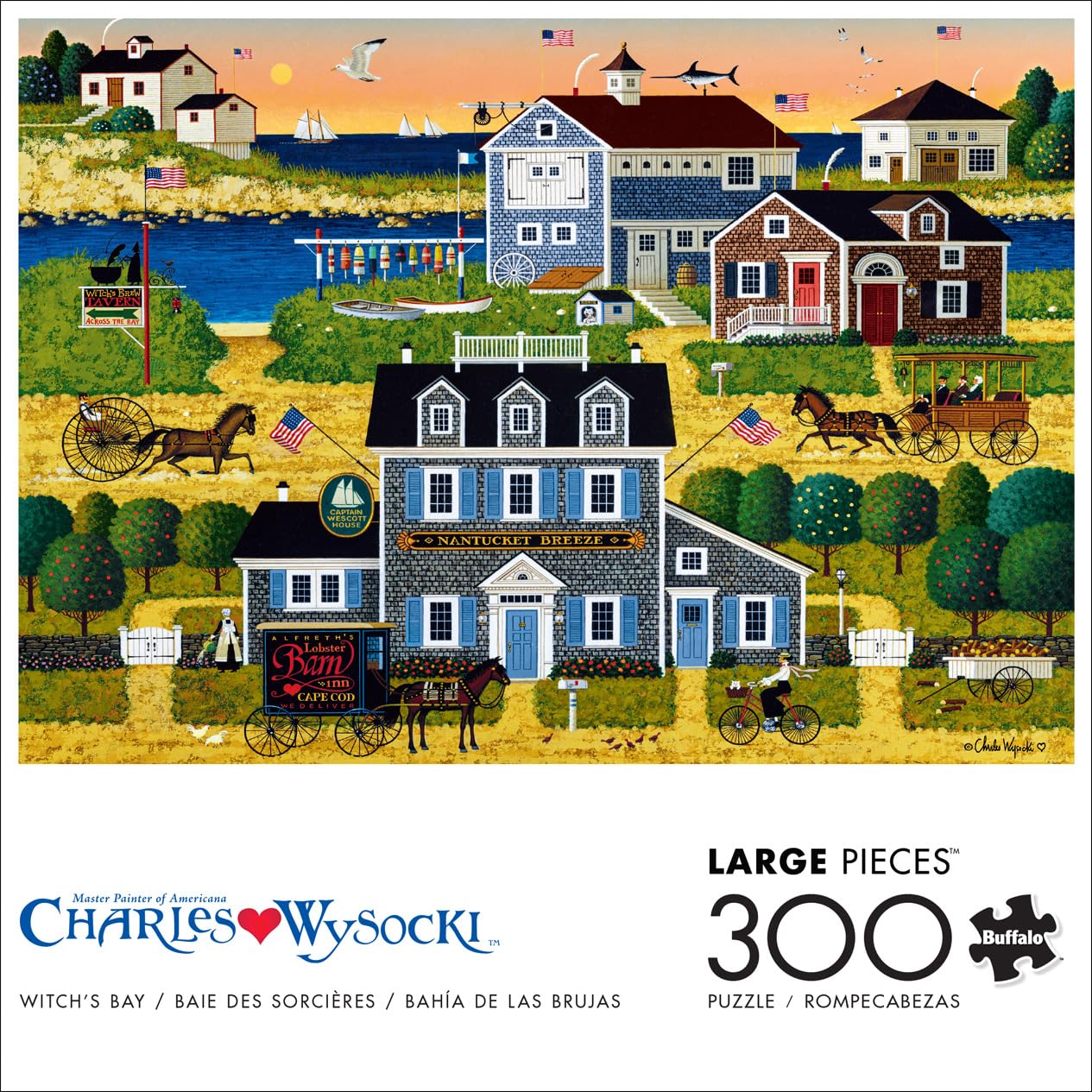 Foto 2 | Rompecabezas Buffalo Games Charles Wysocki Witch's Bay 300 Piezas - Venta Internacional.