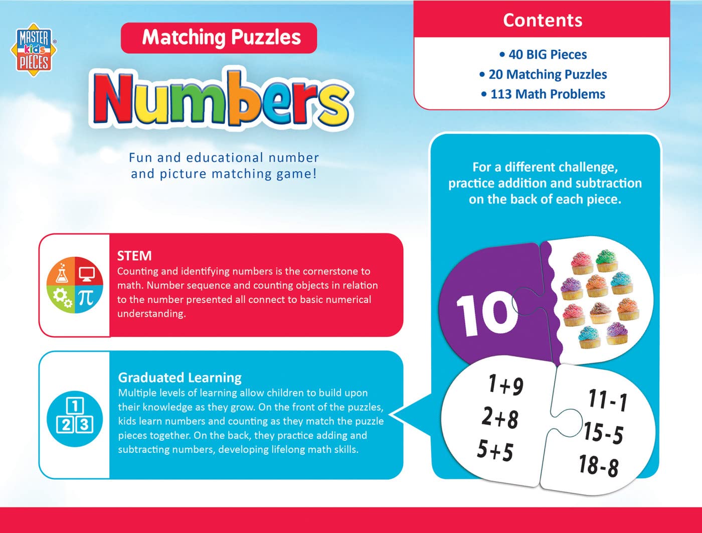 Foto 3 | Juego De Rompecabezas Masterpieces Kids Educational Numbers Matching - Venta Internacional.