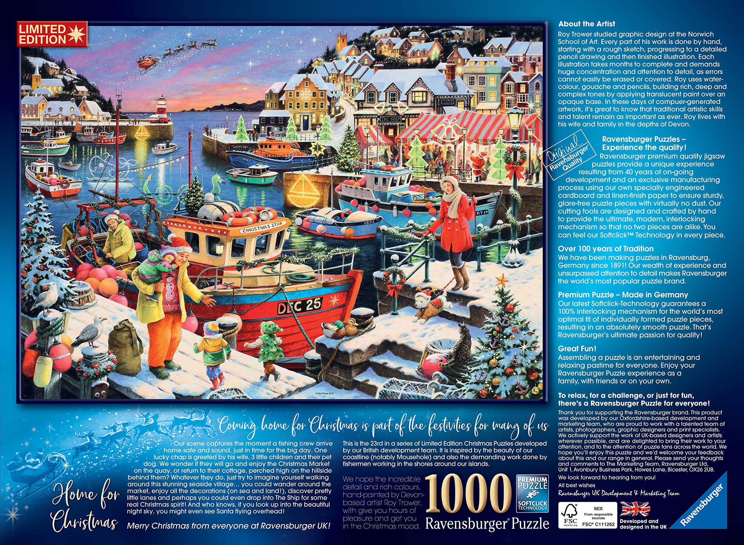 Foto 4 pulgar | Rompecabezas Ravensburger Home Para Navidad De 1000 Piezas - Venta Internacional.