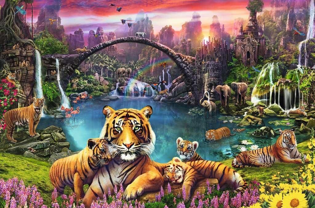 Foto 3 pulgar | Rompecabezas Ravensburger Tigers In Paradise 3000 Piezas - Venta Internacional.