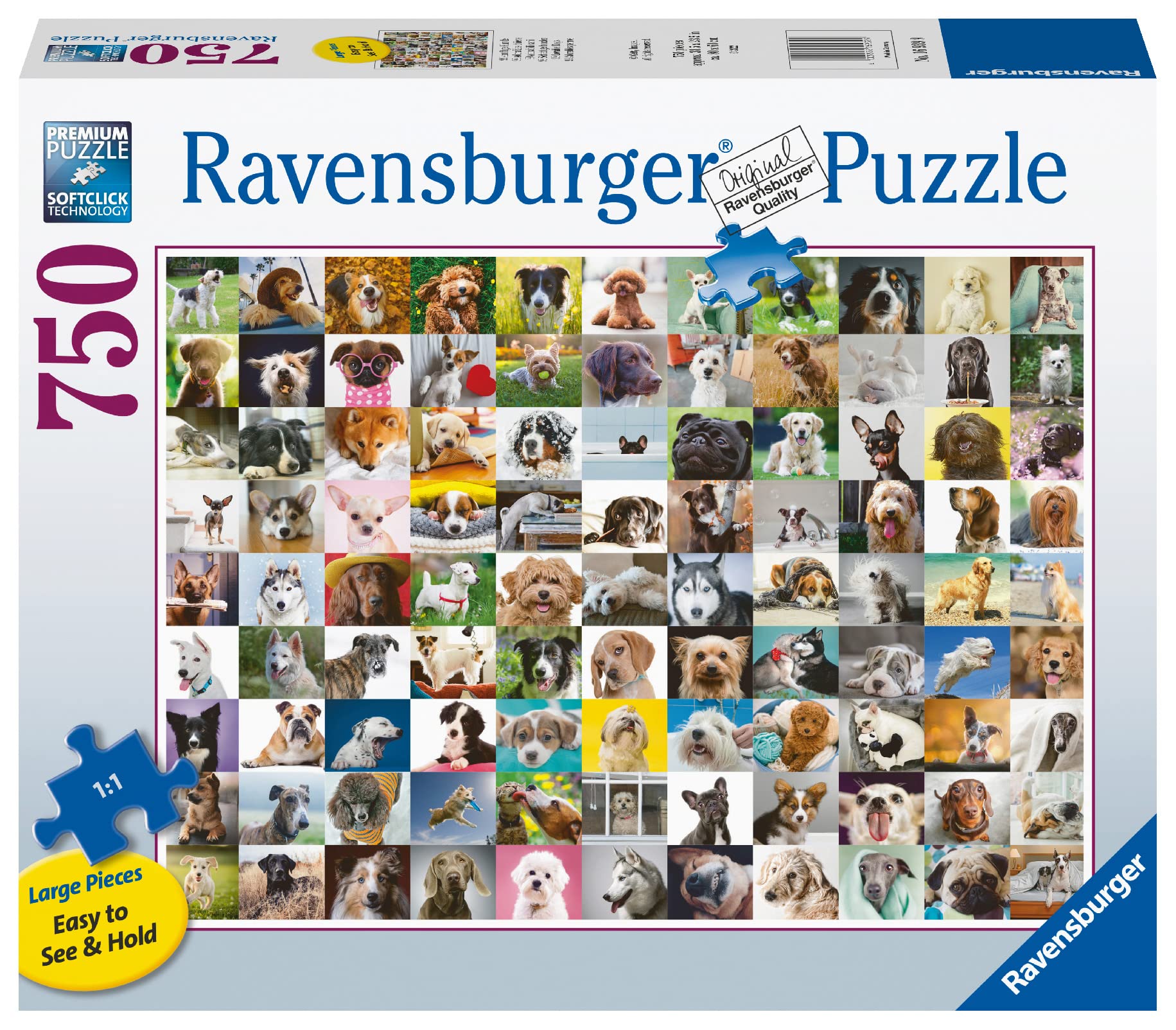 Foto 2 pulgar | Rompecabezas Ravensburger 99 Lovable Dogs 750 Piezas - Venta Internacional.