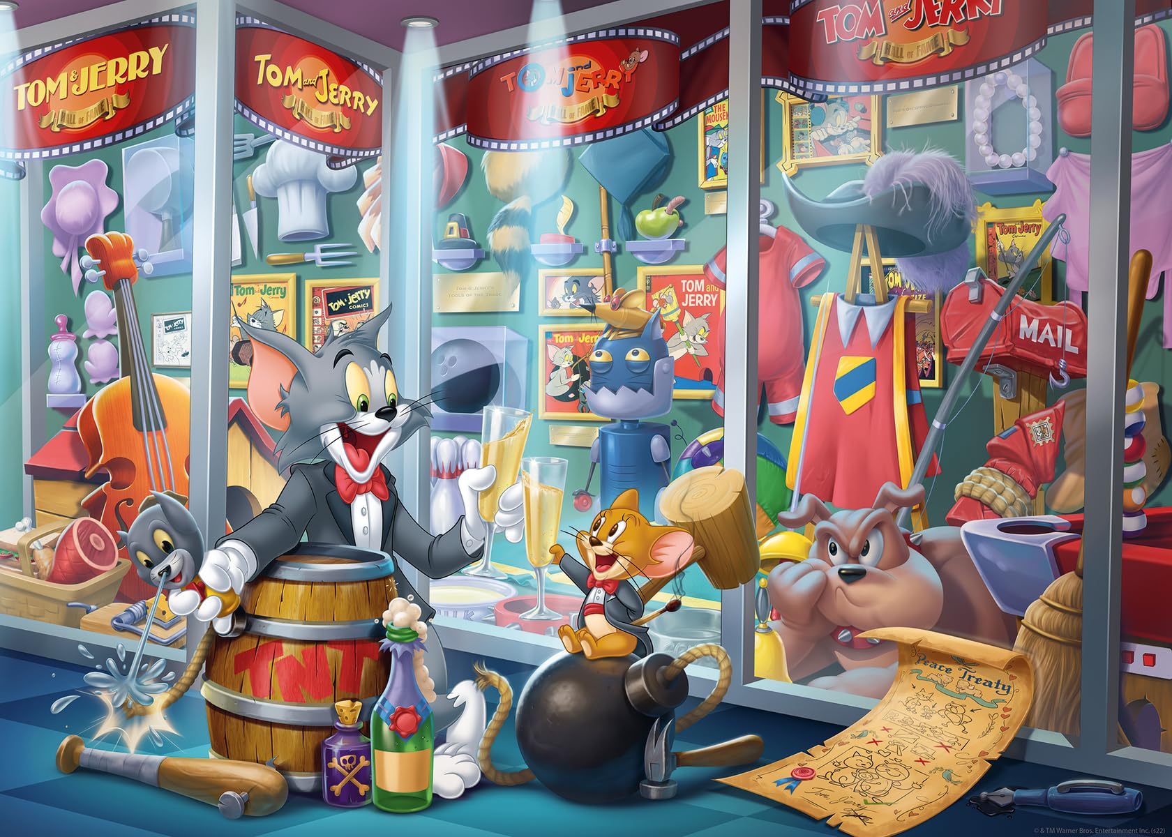 Foto 2 pulgar | Rompecabezas Ravensburger Tom & Jerry Hall Of Fame 1000 Piezas - Venta Internacional.