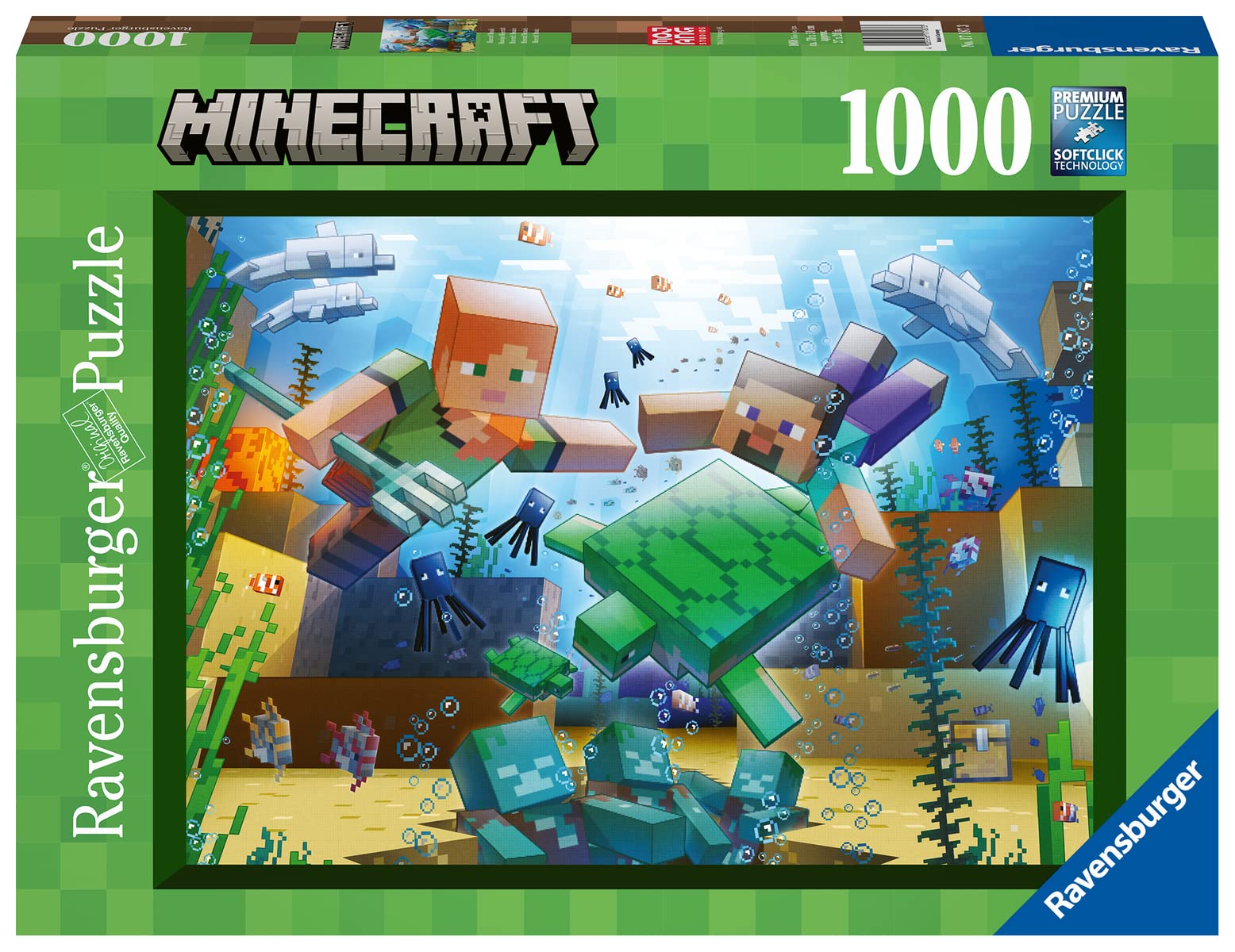 Foto 3 pulgar | Rompecabezas Ravensburger Minecraft Mosaic 1000 Piezas - Venta Internacional.