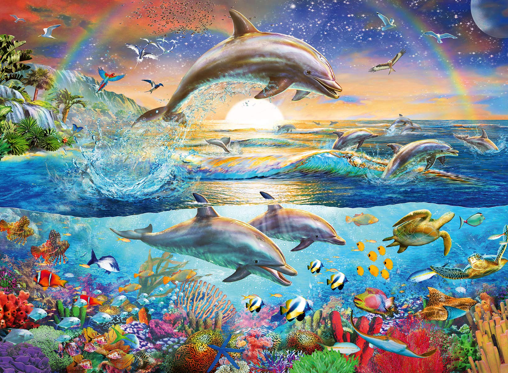 Puzzle Ravensburger Dolphin Paradise De 300 Piezas Para Niños - Venta Internacional.
