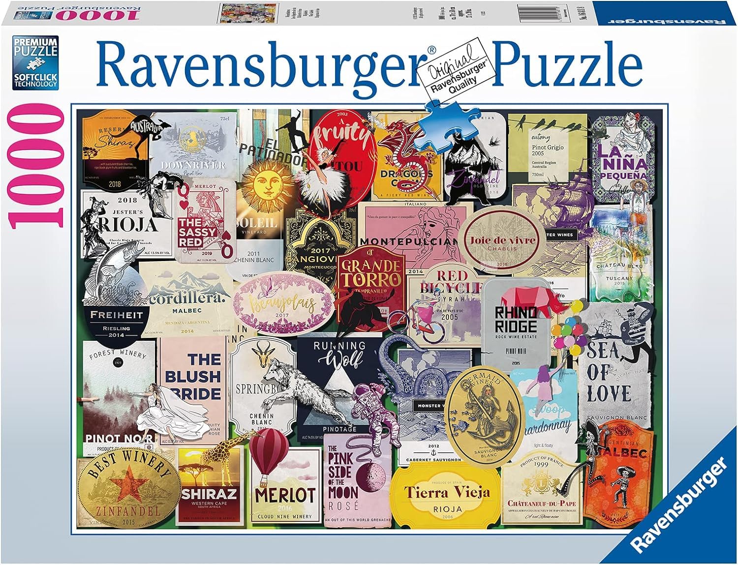 Foto 1 | Rompecabezas Ravensburger Con Etiquetas De Vino, 1000 Piezas, Para Adultos - Venta Internacional.