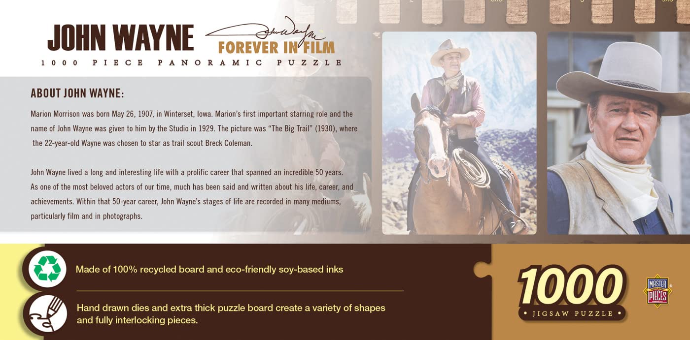 Foto 4 pulgar | Rompecabezas Masterpieces De John Wayne Forever In Film, 1000 Unidades - Venta Internacional.