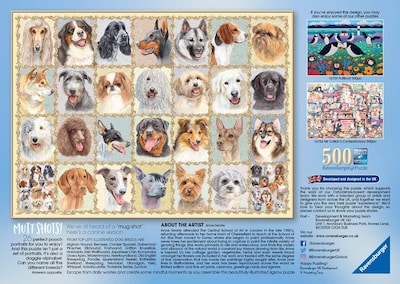 Foto 2 | Rompecabezas Ravensburger Mutt Shots De 500 Piezas Para Mayores De 10 Años - Venta Internacional.