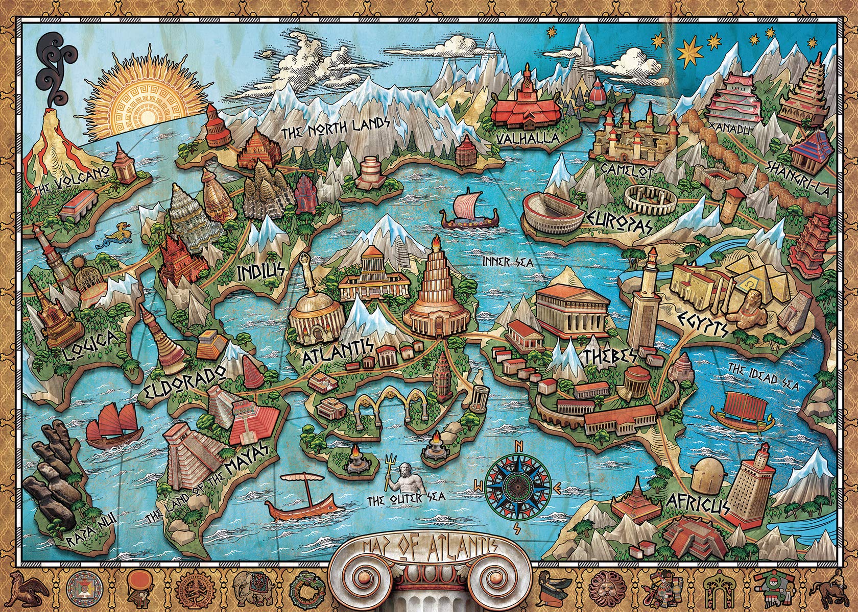 Foto 2 pulgar | Rompecabezas Ravensburger Mysterious Atlantis 1000 Piezas - Venta Internacional.