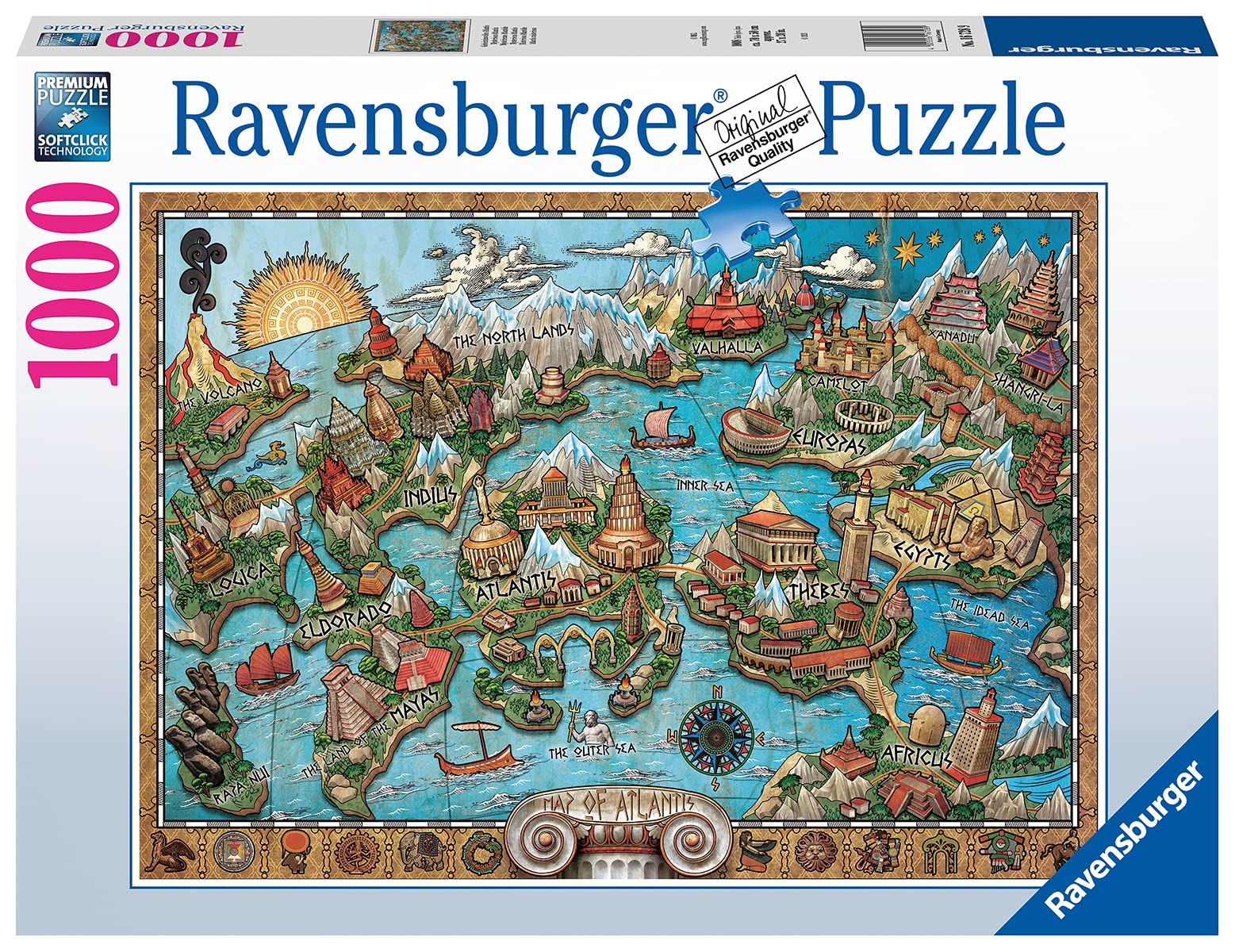 Foto 3 pulgar | Rompecabezas Ravensburger Mysterious Atlantis 1000 Piezas - Venta Internacional.