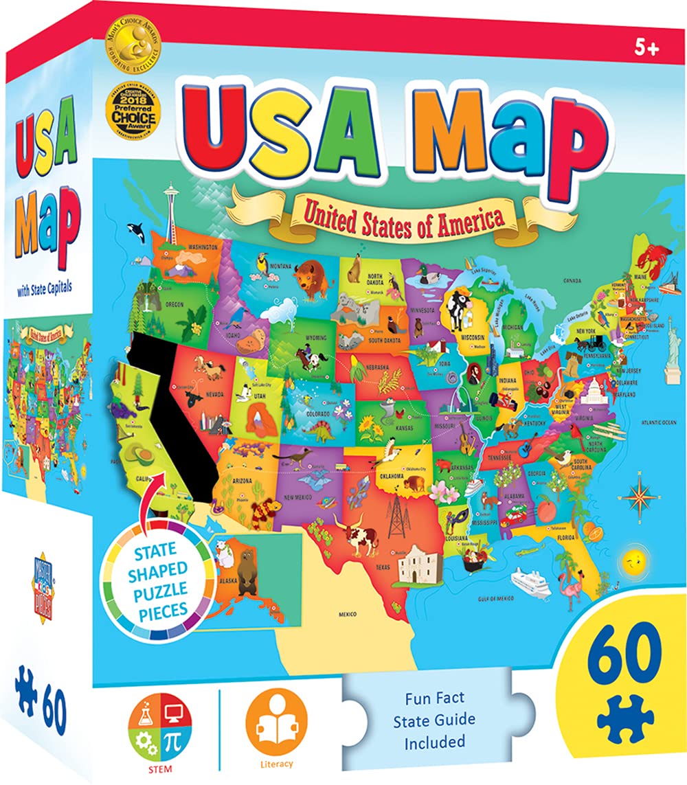 Foto 2 pulgar | Rompecabezas Masterpieces Con Forma De Mapa Estatal De Ee. Uu., 60 Piezas - Venta Internacional.