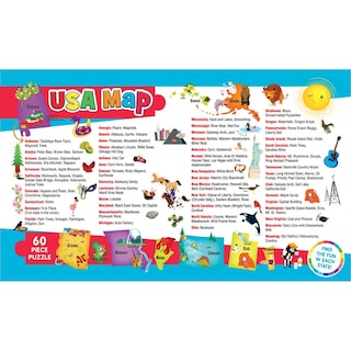 Foto 7 | Rompecabezas Masterpieces Con Forma De Mapa Estatal De Ee. Uu., 60 Piezas - Venta Internacional.
