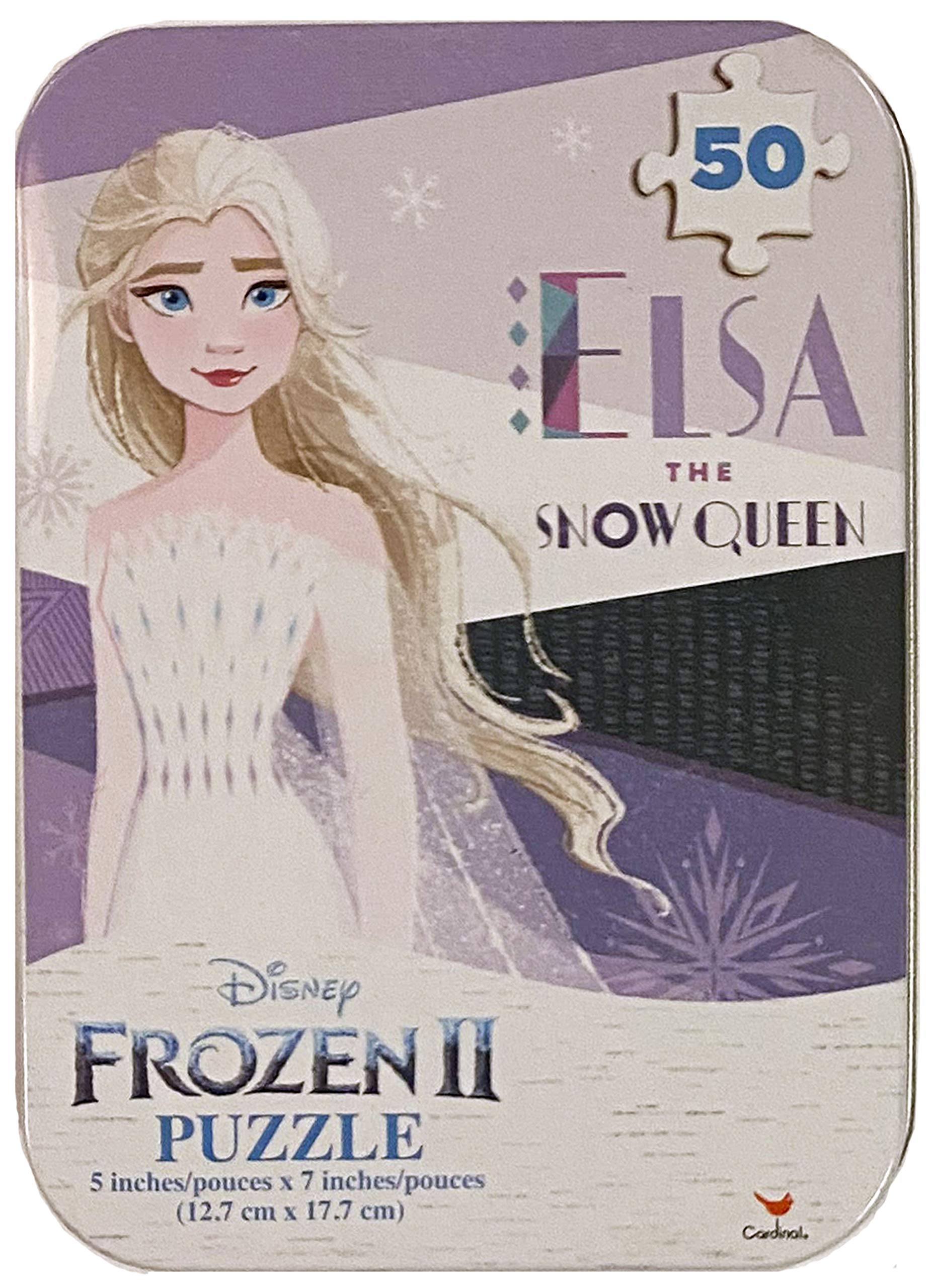 Foto 2 pulgar | Rompecabezas Disney Frozen Ii Elsa, 50 Piezas Con Lata, Más De 6 Años - Venta Internacional.