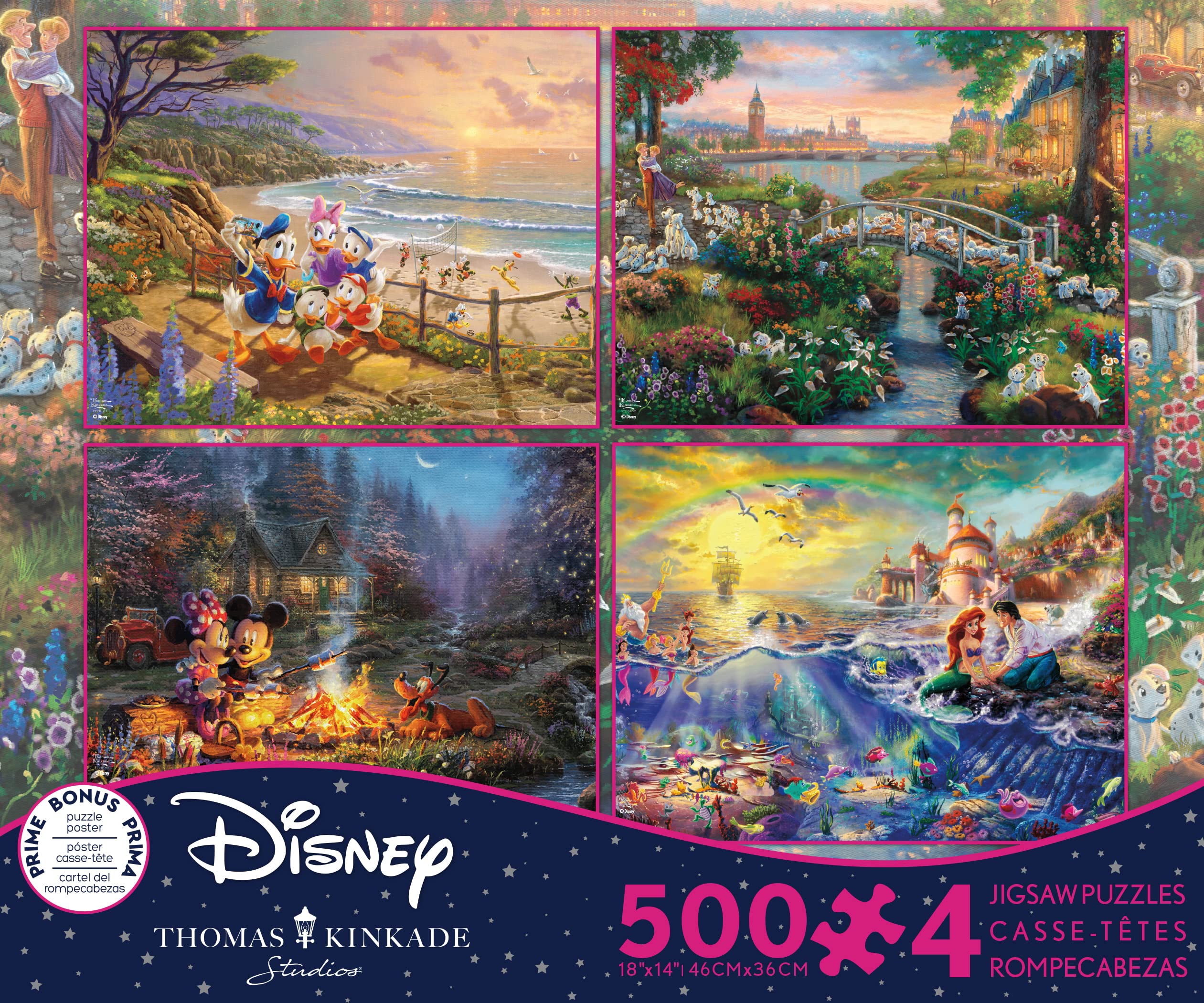 Foto 2 pulgar | Rompecabezas Ceaco 4 En 1 Thomas Kinkade Disney Dreams - Venta Internacional.