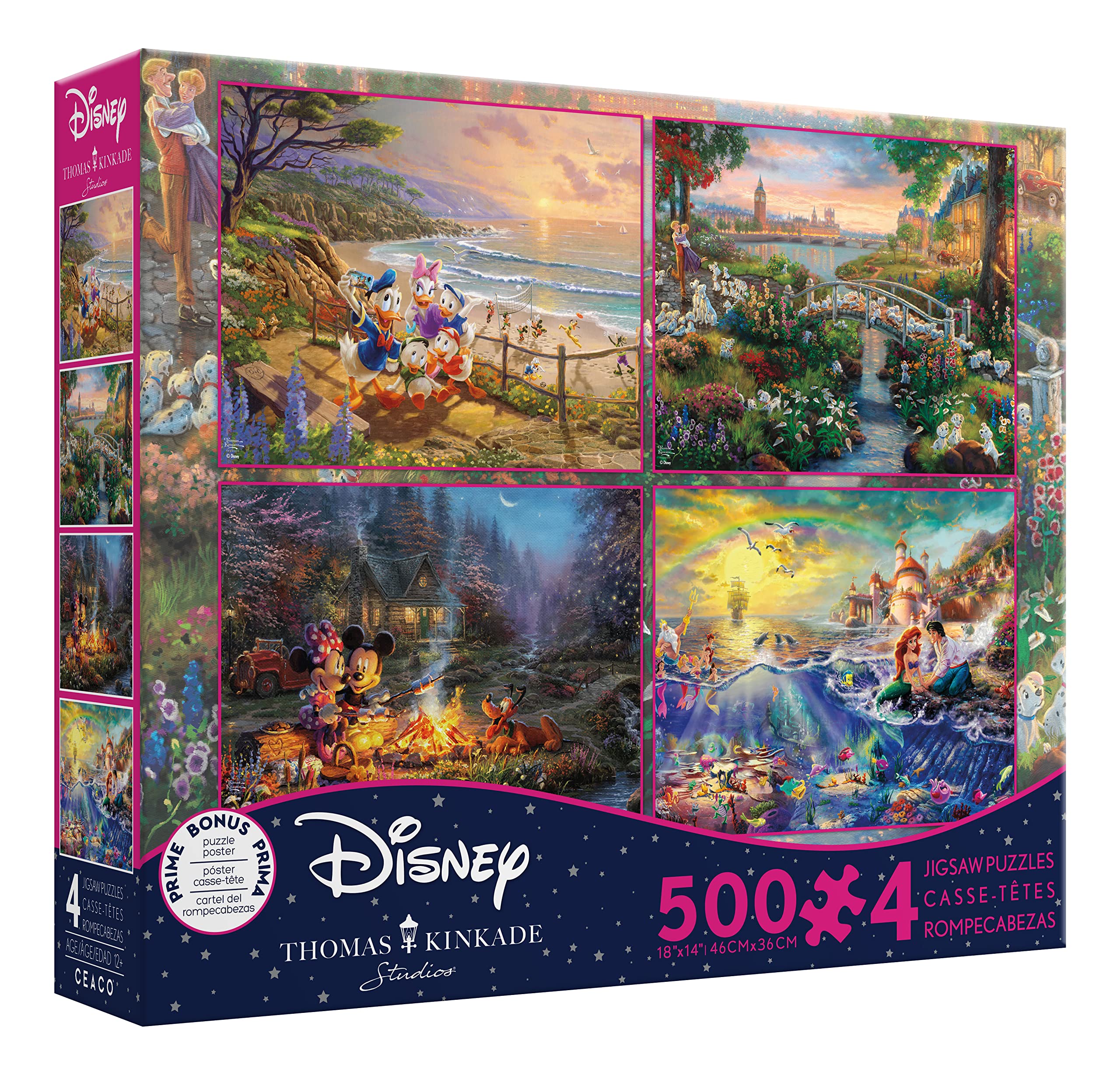Foto 7 pulgar | Rompecabezas Ceaco 4 En 1 Thomas Kinkade Disney Dreams - Venta Internacional.