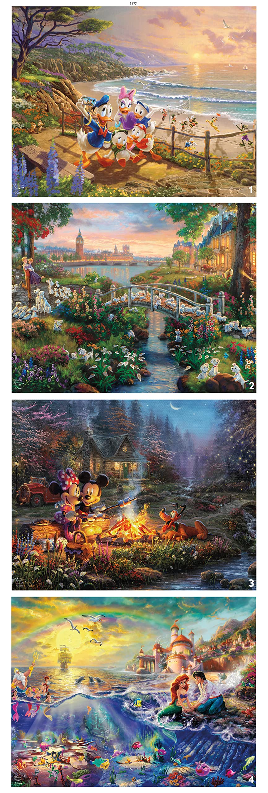 Foto 8 pulgar | Rompecabezas Ceaco 4 En 1 Thomas Kinkade Disney Dreams - Venta Internacional.