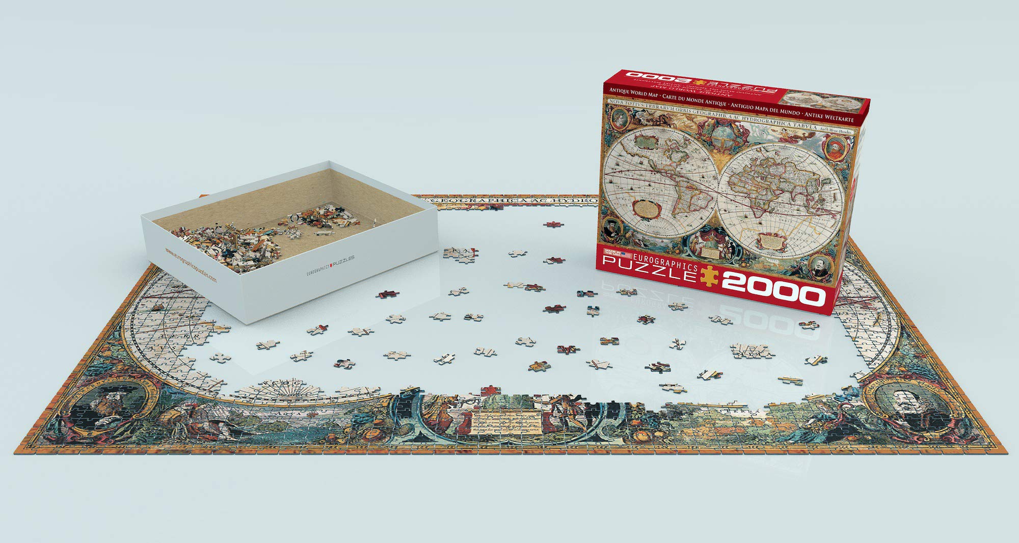 Foto 3 | Rompecabezas Eurographics Con El Mapa Antiguo Del Mundo, 2000 Piezas - Venta Internacional.