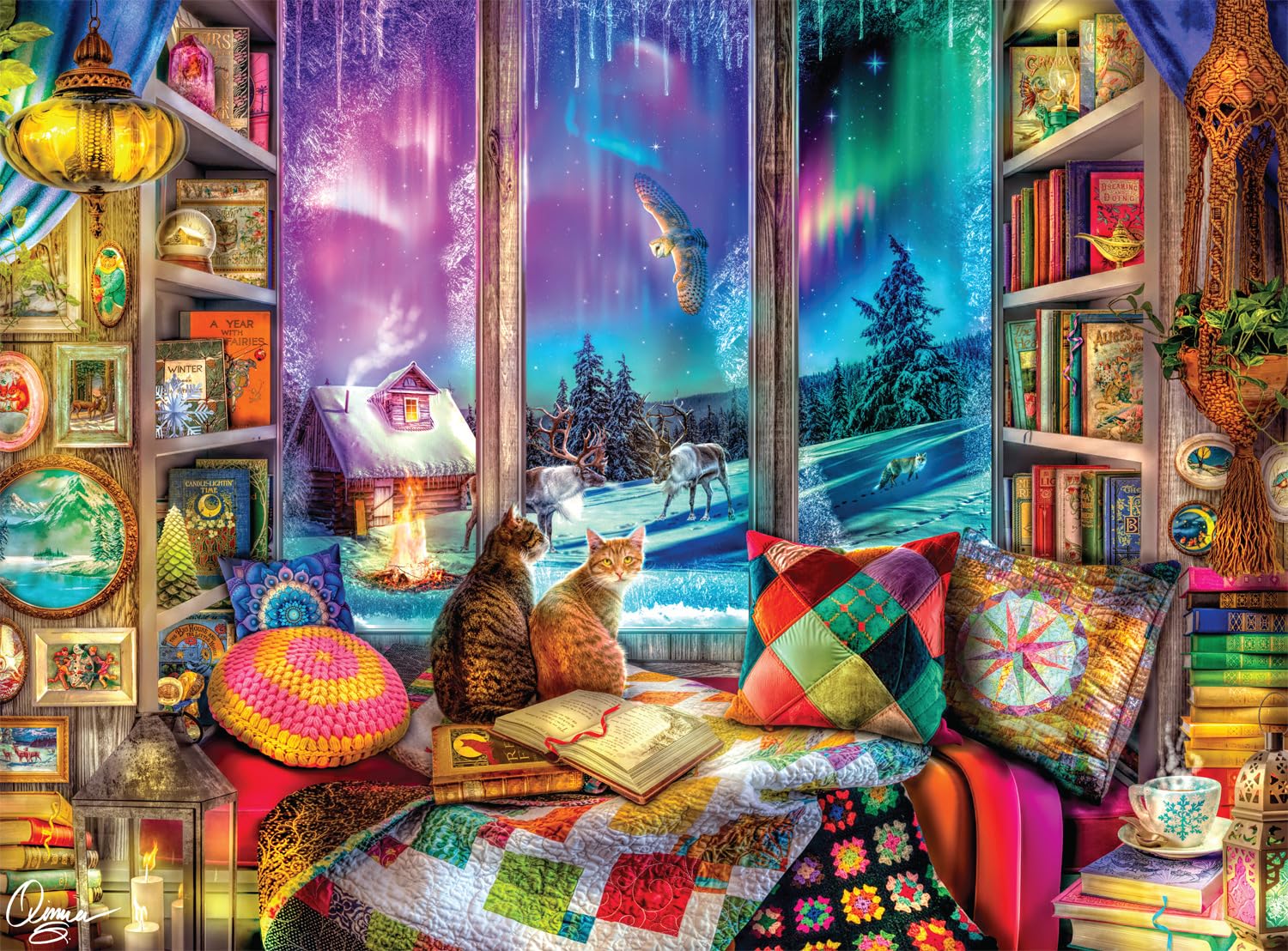 Foto 2 pulgar | Rompecabezas Buffalo Games Aimee Stewart Winter Reading Nook - Venta Internacional.