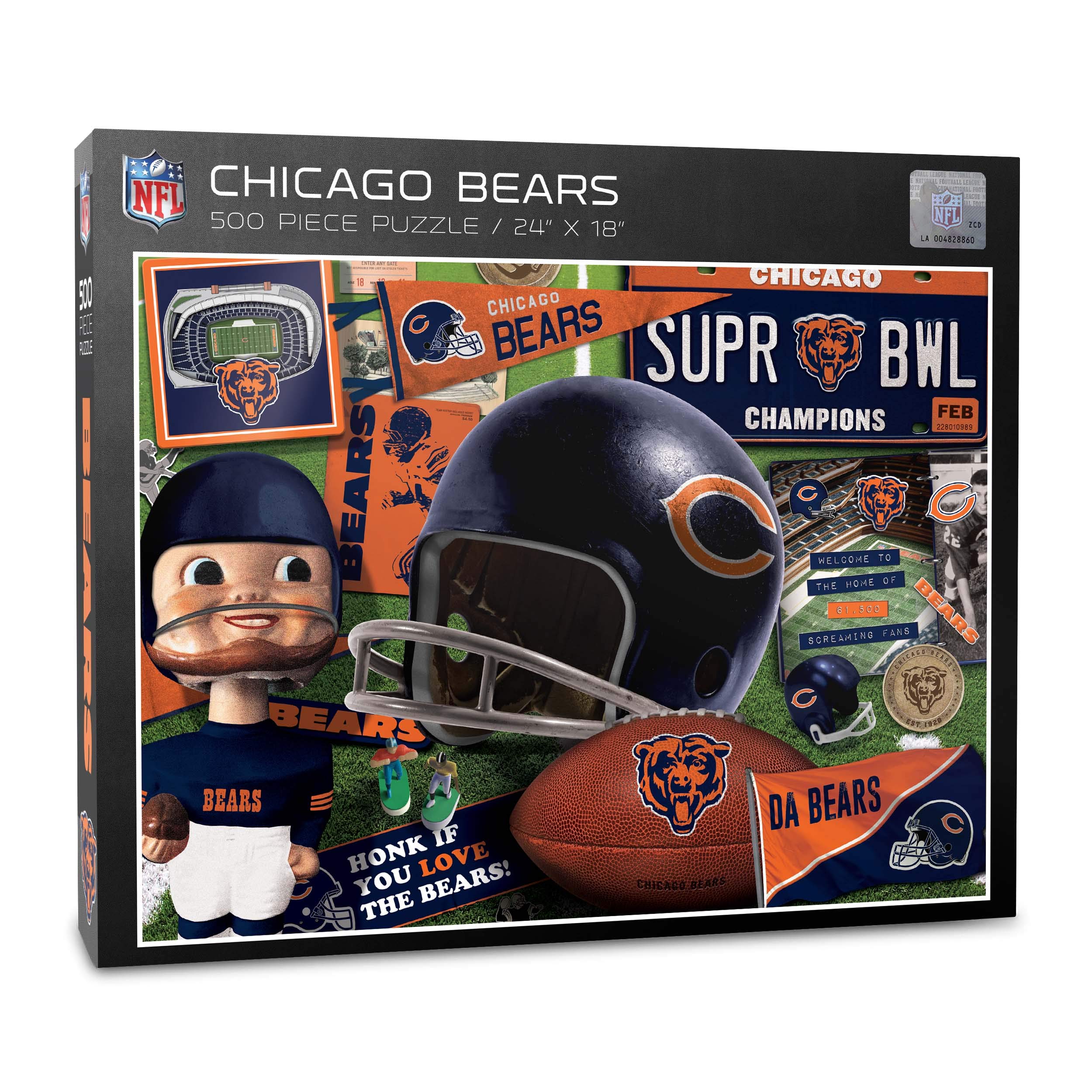 Foto 2 pulgar | Puzzle Youthefan Nfl Chicago Bears Retro Series, 500 Piezas - Venta Internacional.