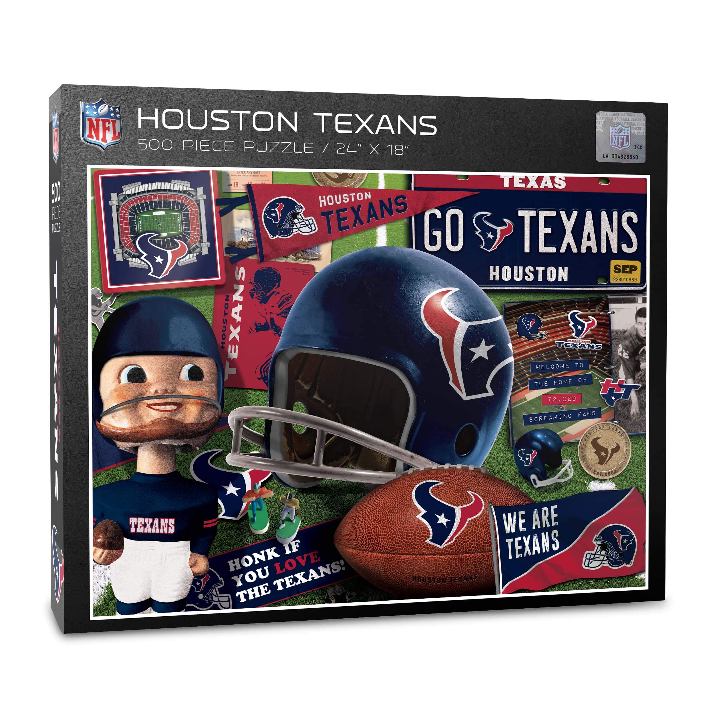 Foto 2 pulgar | Puzzle Youthefan Nfl Houston Texans Retro Series, 500 Piezas - Venta Internacional.