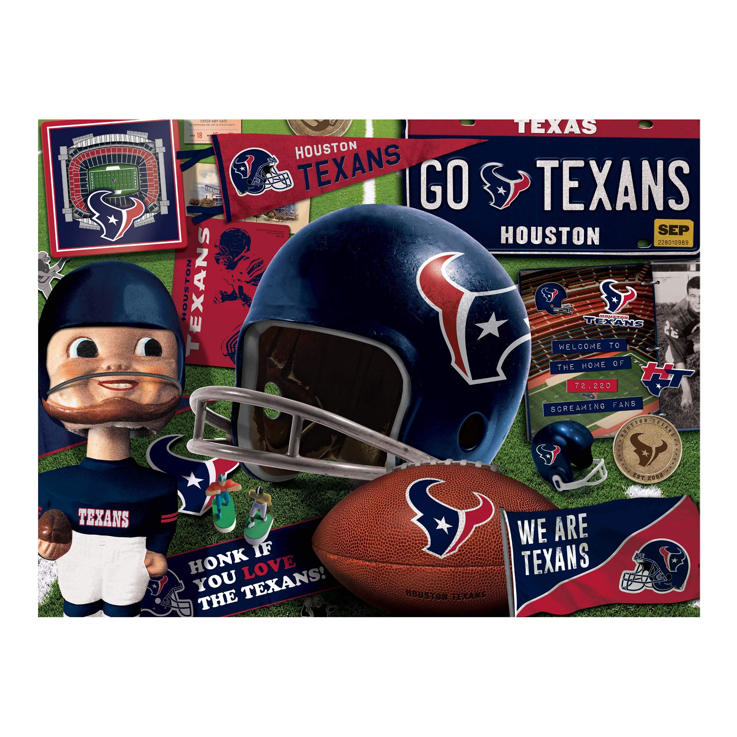 Foto 4 pulgar | Puzzle Youthefan Nfl Houston Texans Retro Series, 500 Piezas - Venta Internacional.