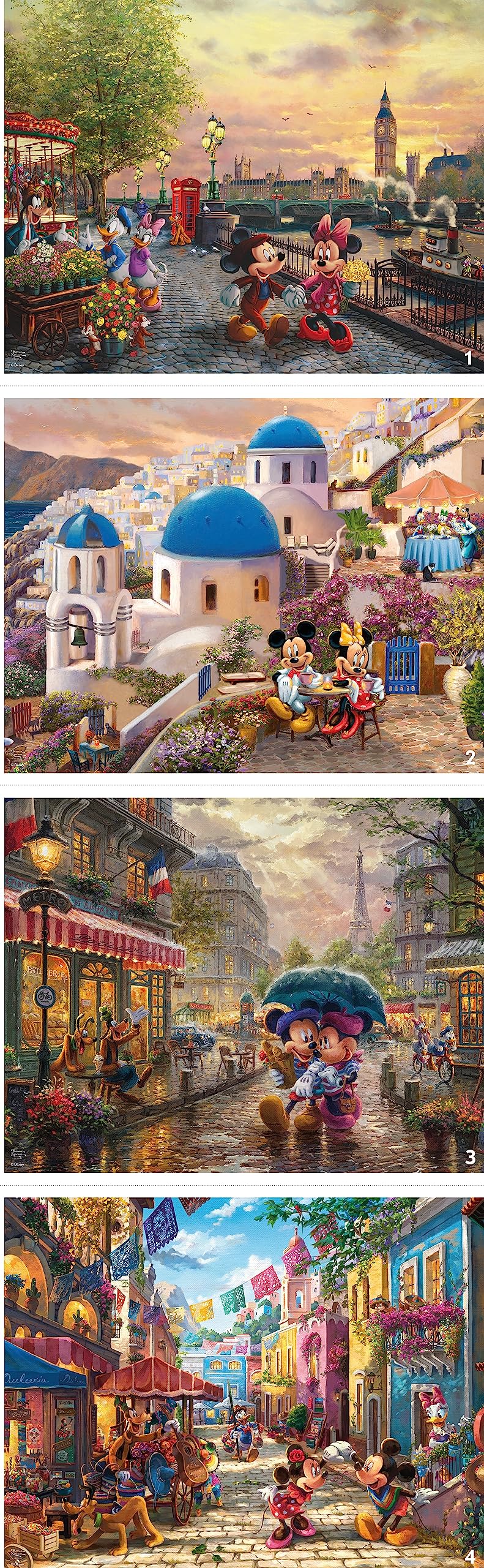 Rompecabezas Ceaco 4 En 1 Thomas Kinkade Disney 500 Piezas - Venta Internacional.