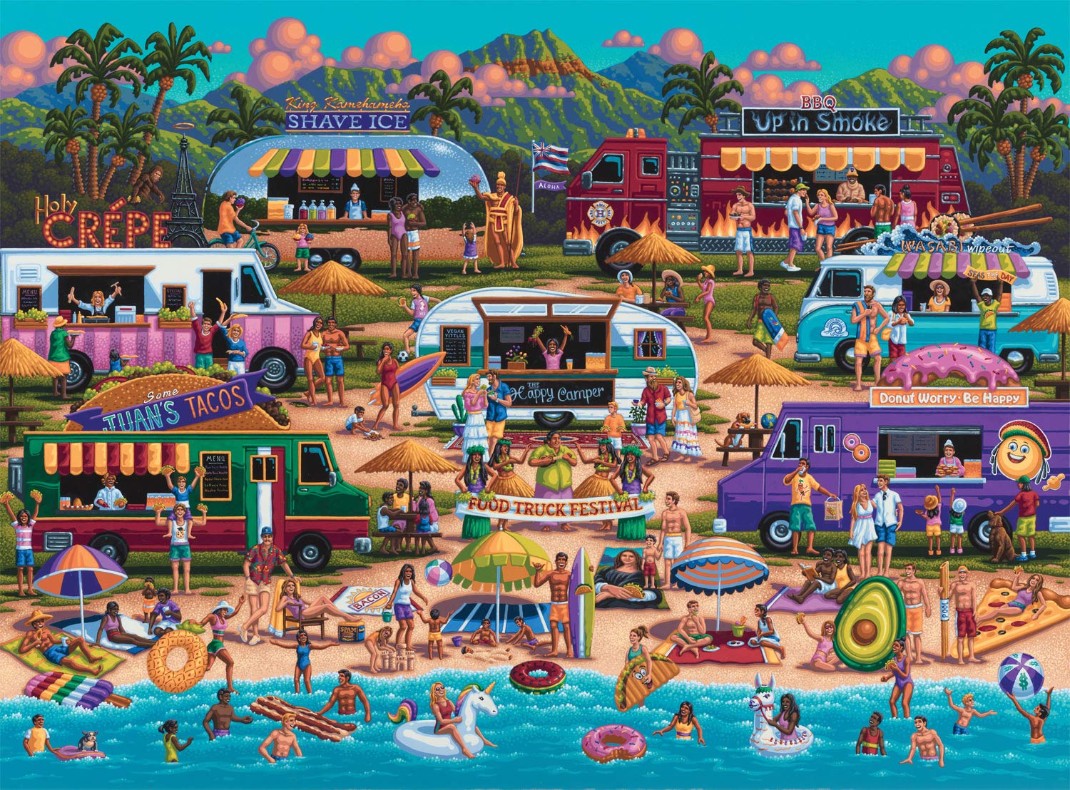 Rompecabezas Buffalo Games Pun Fuzzles Hawaiian Food, 1000 Unidades - Venta Internacional.