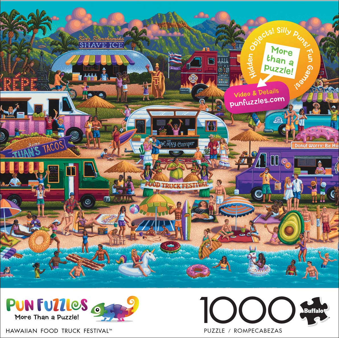 Foto 3 pulgar | Rompecabezas Buffalo Games Pun Fuzzles Hawaiian Food, 1000 Unidades - Venta Internacional.