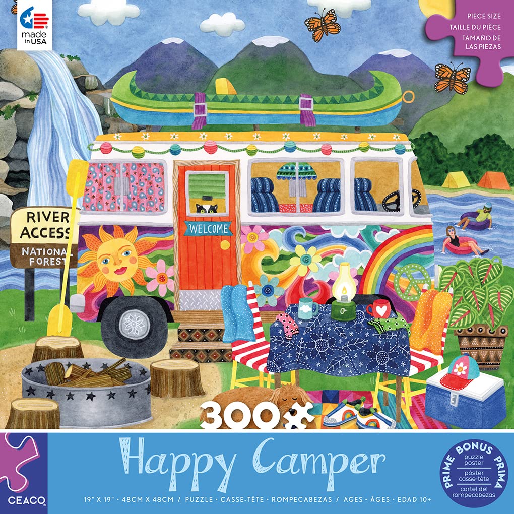 Foto 3 pulgar | Rompecabezas Ceaco Happy Camper Waterfall Camper 300 Piezas - Venta Internacional.