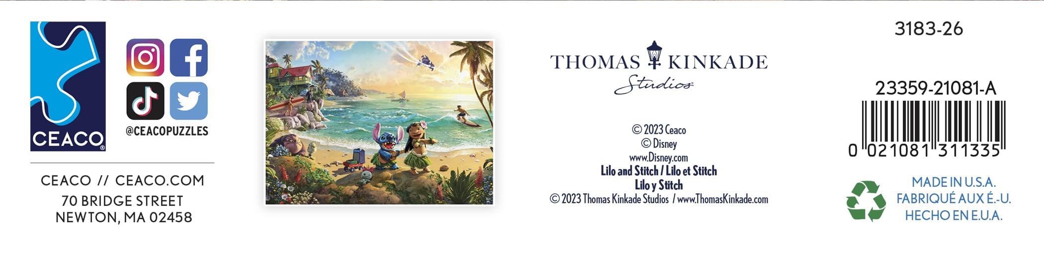 Foto 6 | Rompecabezas Ceaco Thomas Kinkade Disney Lilo And Stitch 1000 Unidades - Venta Internacional.